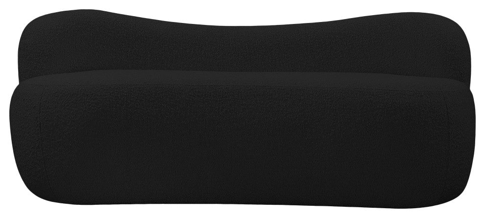 Flair Boucle Fabric Upholstered Bench, Black