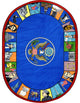 Kid Essentials Rug, Symbols of America, 7'8"x10'9" Oval