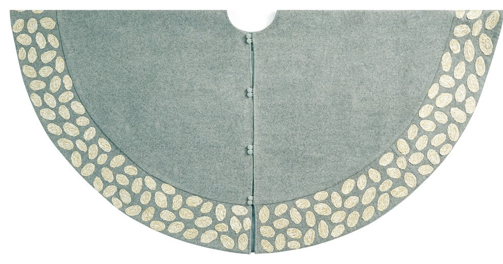 Contemporary Pebble Pattern Christmas Tree Skirt, Gray