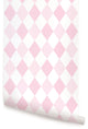 Diamond Peel and Stick Vinyl Wallpaper, Pink, 24"w X 108"h