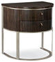 Modern Streamline Two Drawer Demilune Nightstand