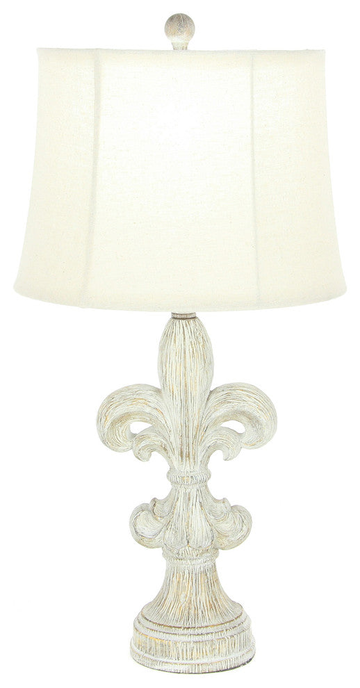 Urban Designs Fleur-De-Lis 28-Inch Heavily Distressed 2-Piece Table Lamp Set