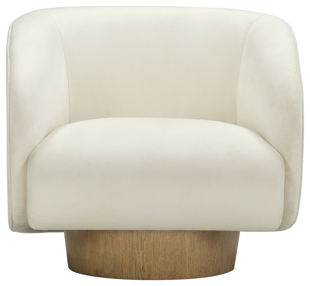 Presley Cream Velvet Swivel Accent Chair