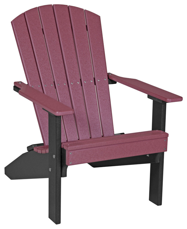 Poly Lakeside Adirondack Chair, Cherrywood & Black