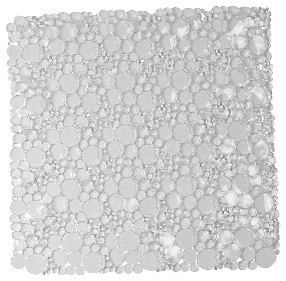 Bubbles Non-Slip Square Shower Mat 20"³L X 20"³W, Clear