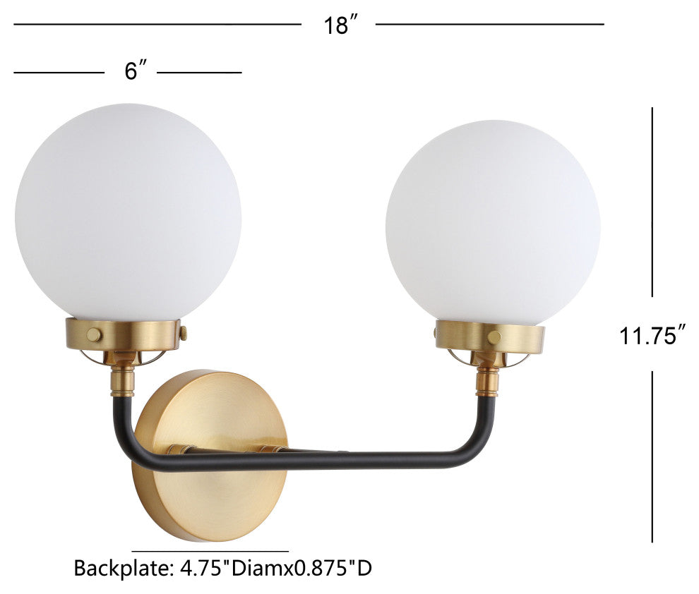 Caleb 1-Light Brass Wall Sconce, Brass Gold / Black, 2 - Light(s)
