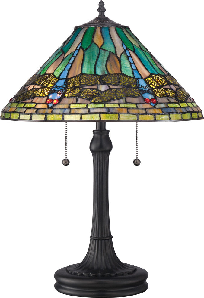 Quoizel TF1508TVB Two Light Table Lamp King Vintage Bronze