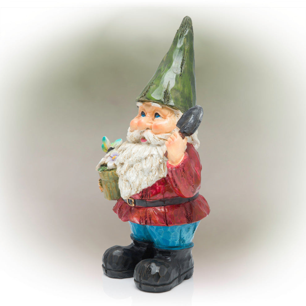 Gnome with Flower Pot Statue