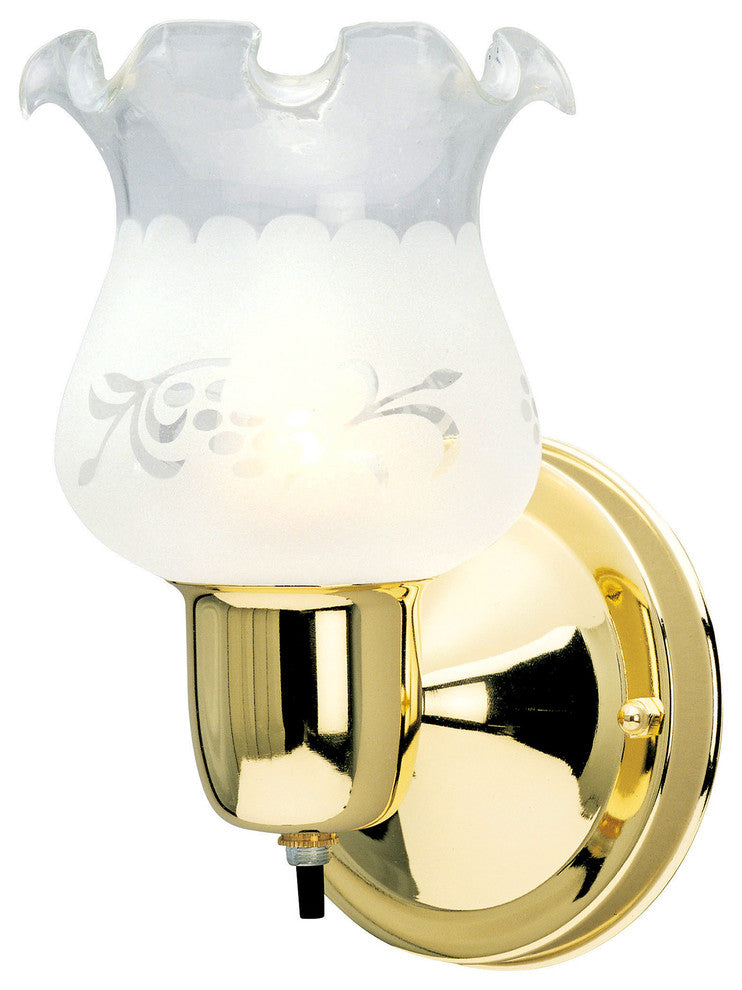 Westinghouse 66601 One-Light Wall Fixture with On/Off Switch, Polished Brass
