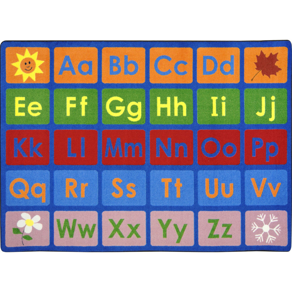 Kid Essentials Rug, Any Day Alphabet, Multicolored, 7'8"x10'9"