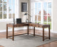 Baton Rouge L-Shape Desk, Brushed Walnut Finish