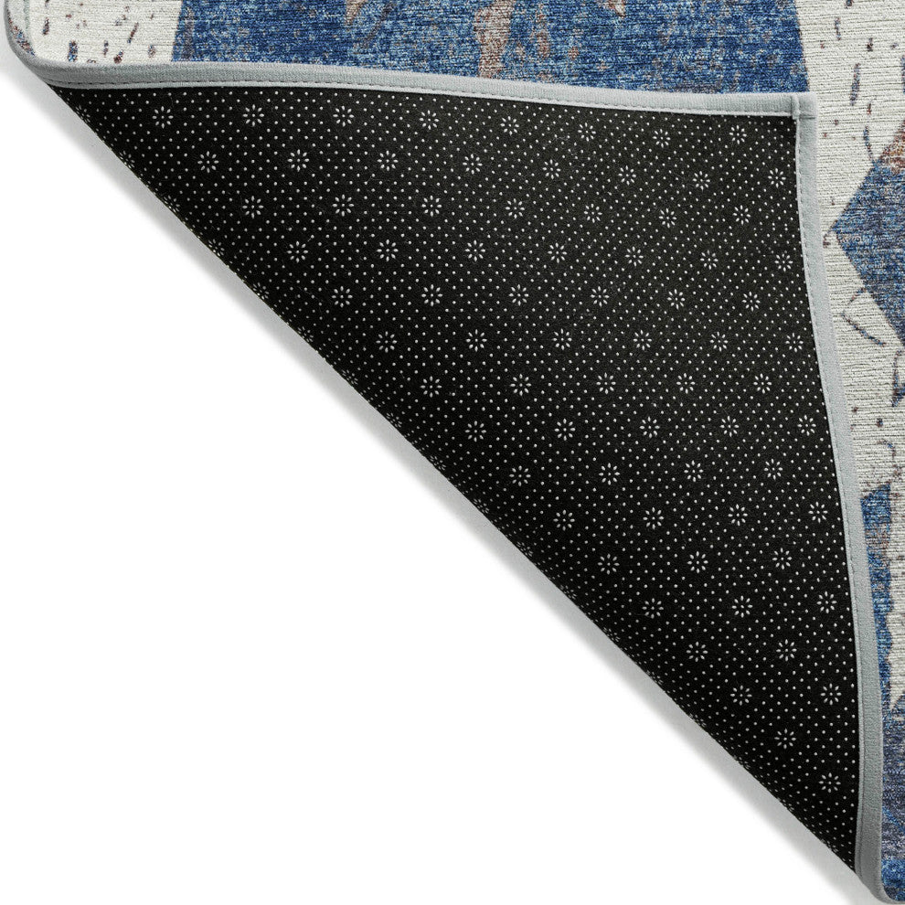 Machine Washable Indoor/Outdoor Chantille ACN1879 Blue 9' x 12' Rug