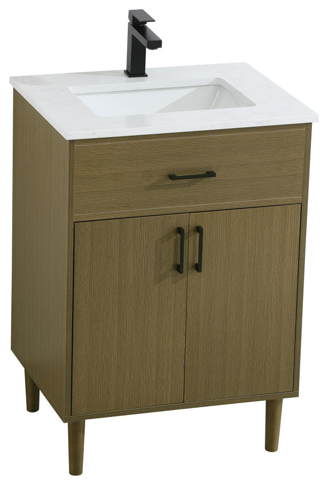 Home Living 24" Single Bathroom Vanity, Chestnut Brown