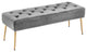 Button Tufts Bedroom Bench, Grey-Velvet