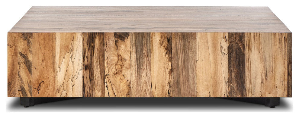 Hudson Large Square Coffee Table Spalted Primavera, Black Pine