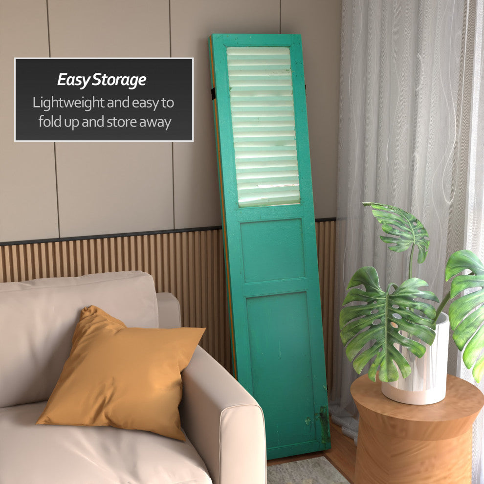 6' Tall Double Sided Distressed Door Panel Canvas Room Divider