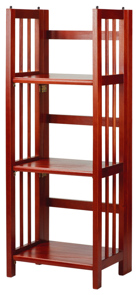 03-Shelf Folding Bookcase 14" Wide-Mahogany