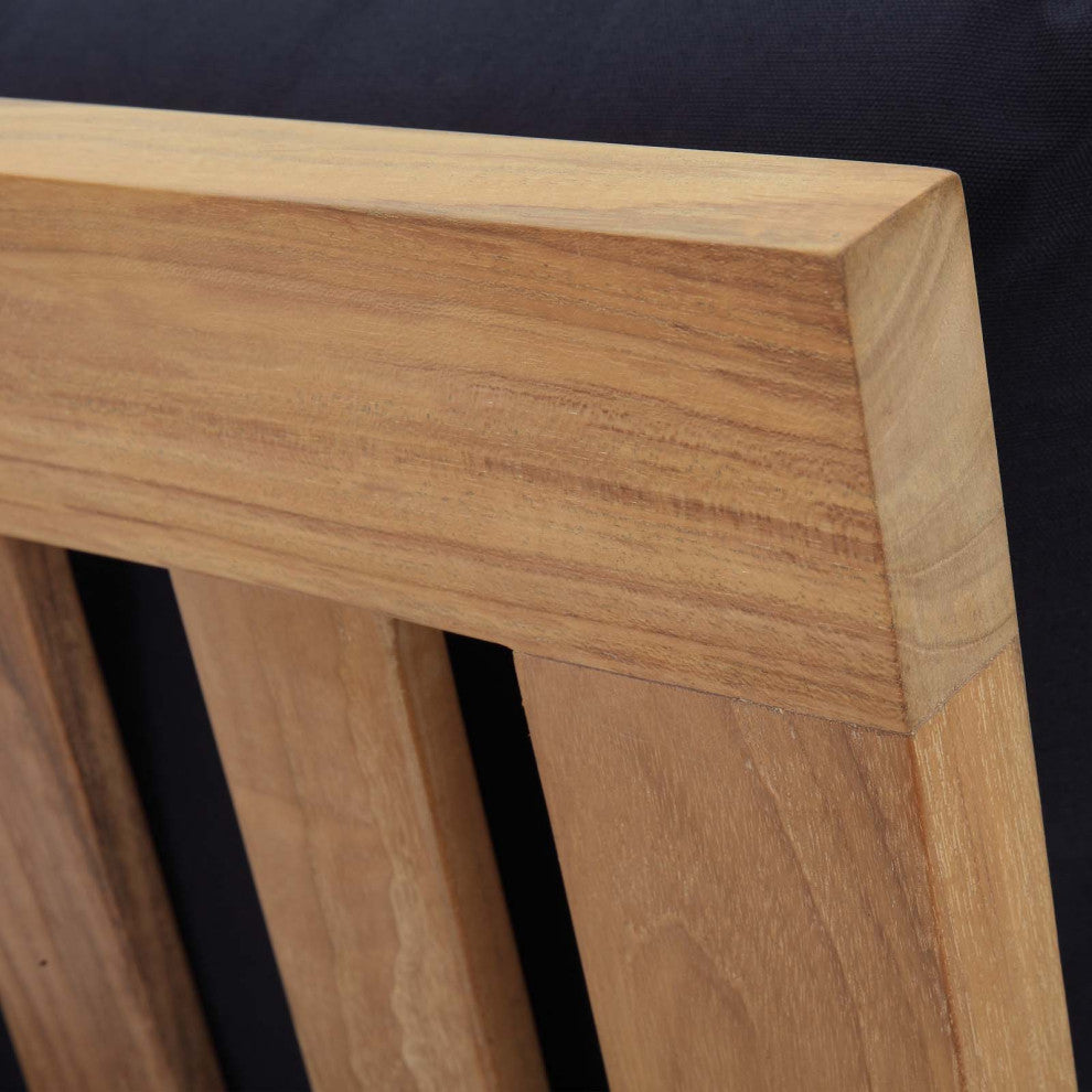 Natural Navy Marina Armless Outdoor Patio Teak Sofa