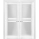Interior French Double Doors Opaque Glass 4 Lites / Mela 7222 White Silk /72x96