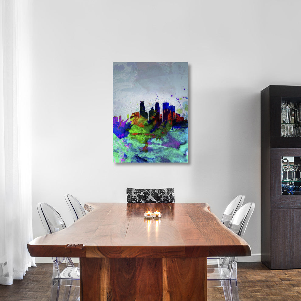 "Minneapolis Watercolor Skyline" Fine Art Print