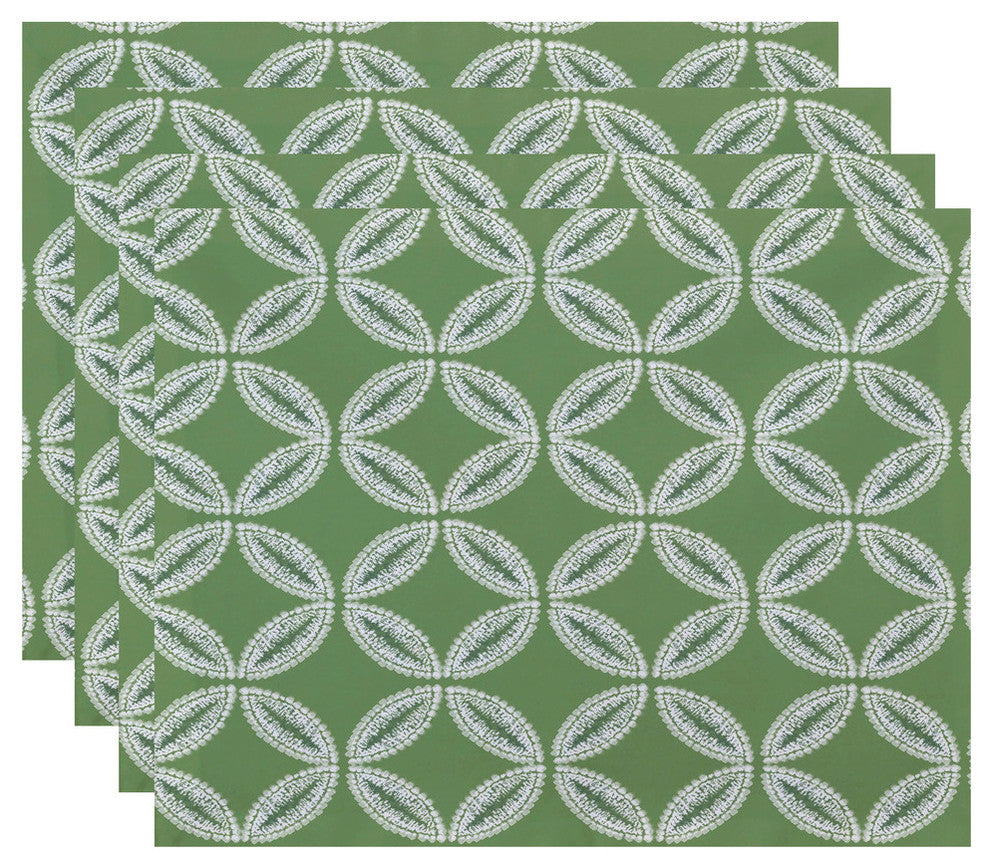 Tidepool, Geometric Print Placemat, Set of 4, Green