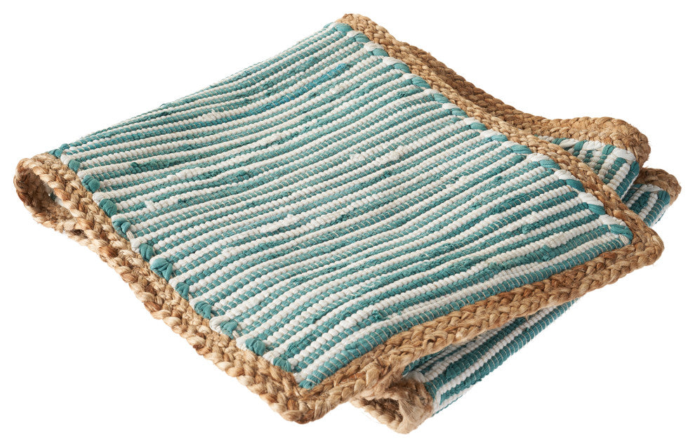 Striped Blue Bordered Table Runner