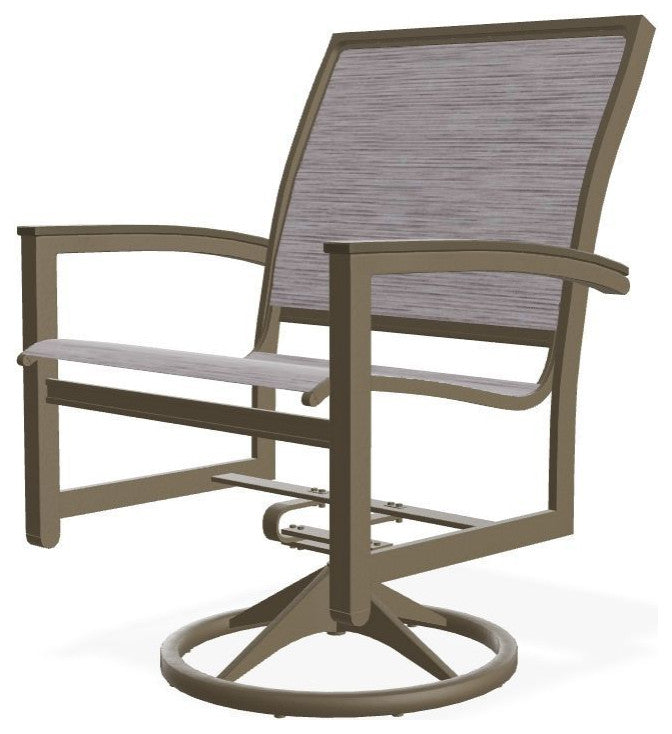 Bazza Sling Outdoor Swivel Rocker, Fossil/Beachwood