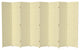 7' Tall Woven Fiber Room Divider, Cream, 8 Panel