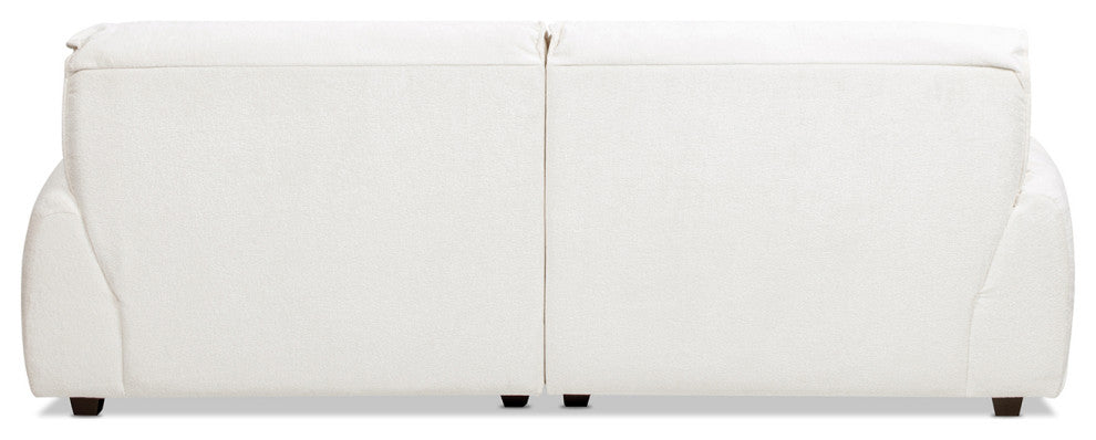 Sorrento 90.5" Modular 2-Piece Pillow Arm Sofa, Creme Off-White Chenille