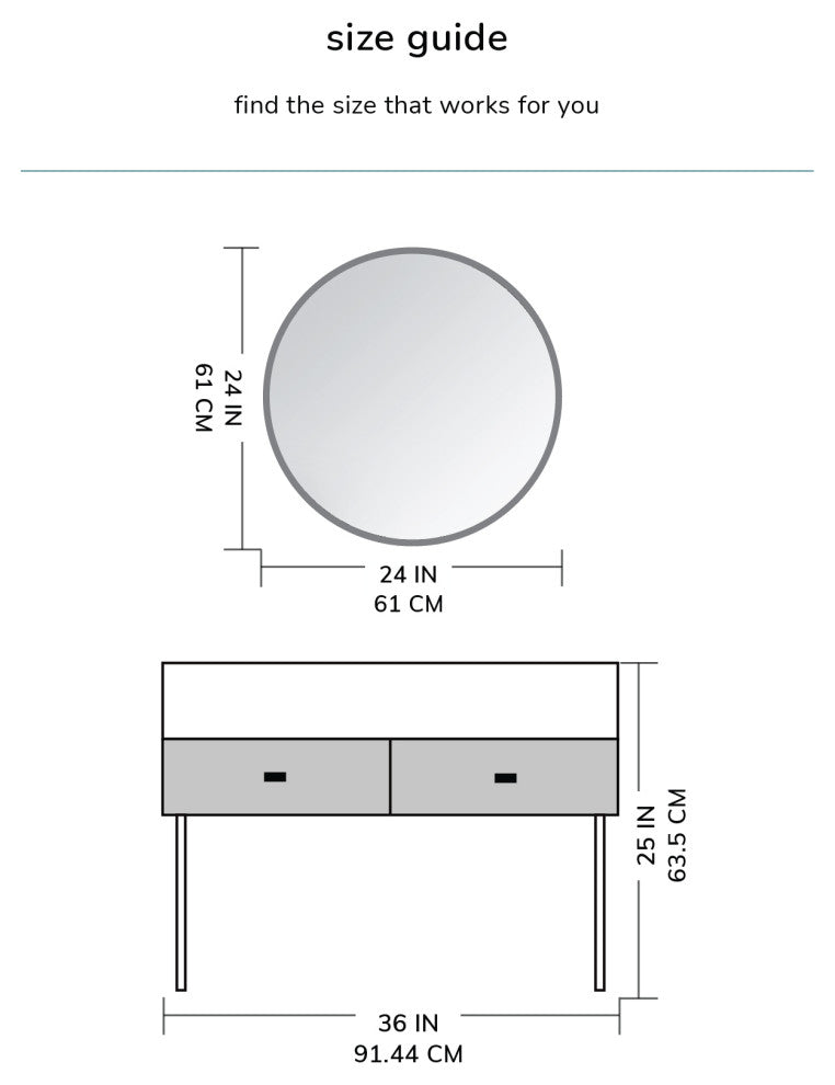Grendon Accent Mirror, Black, 24"