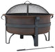 Sunnydaze 29" Cauldron Fire Pit Steel With Poker and Spark Screen