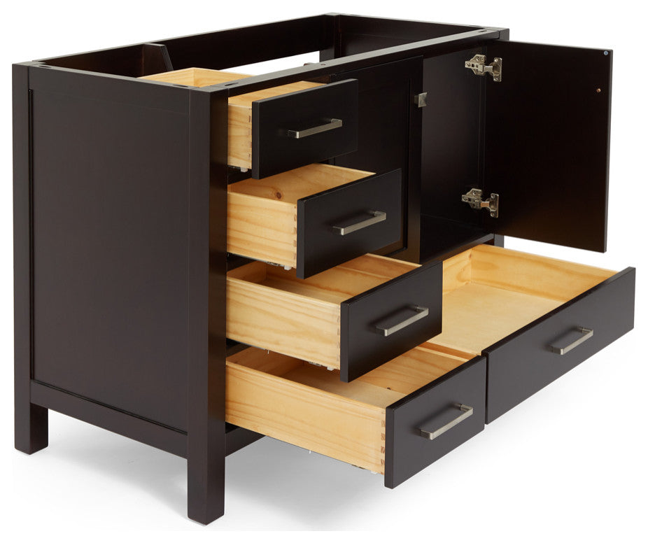 ARIEL Cambridge 42" Right Offset Single Sink Bathroom Vanity Base Espresso