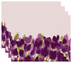 Tulip Blossom Garden Floral Print Placemats, Set of 4, Purple, 18"x14"