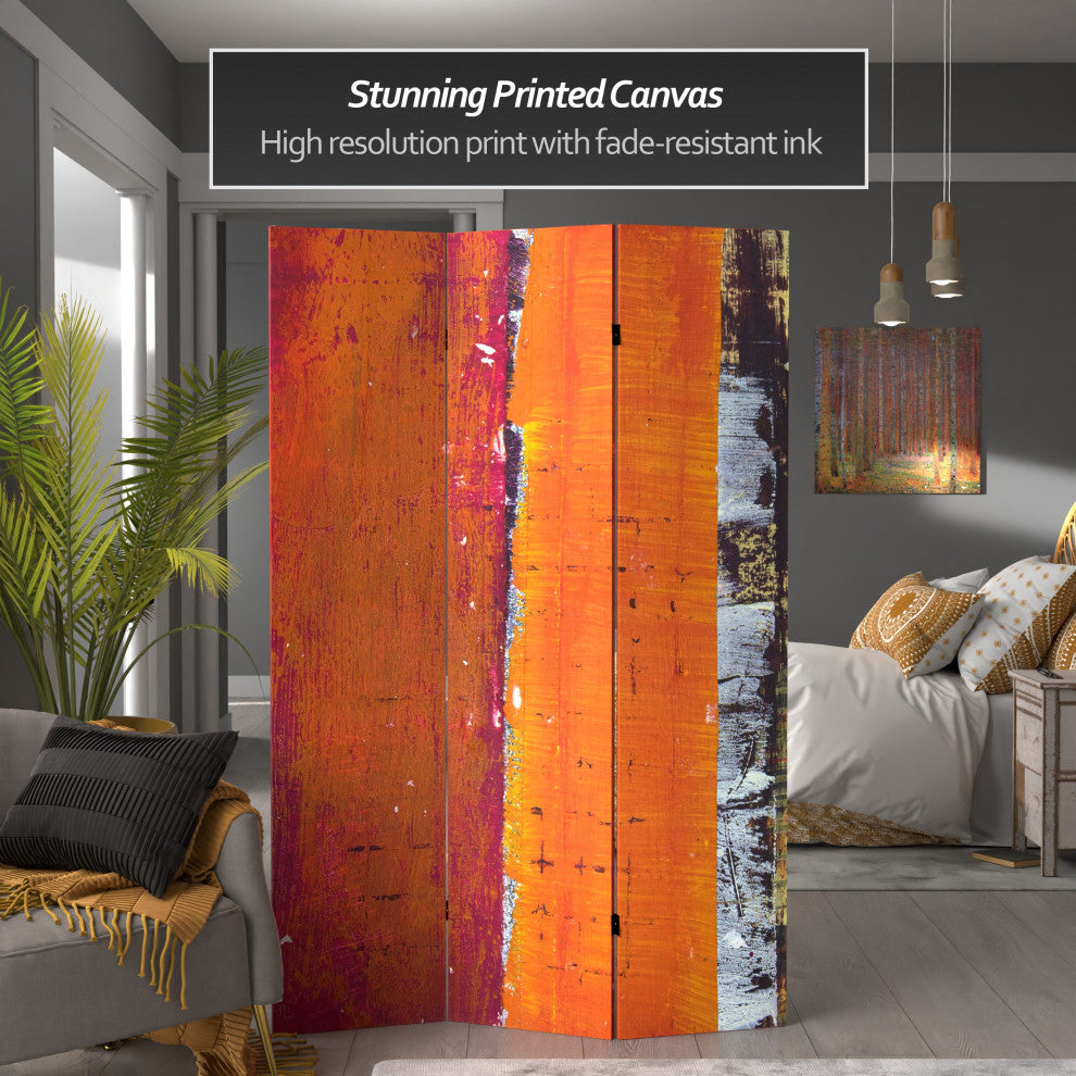 6' Tall Double Sided Autumn Woods Canvas Room Divider