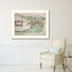 New York Old Map Print On Canvas With Picture Frame Art Collection 16" X 21"
