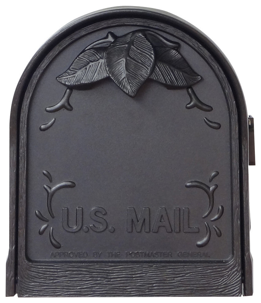 Floral Curbside Mailbox, Black