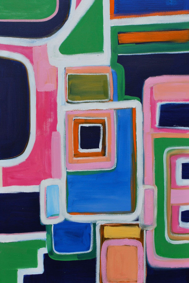 "Modern Angles" Painting Print on Wrapped Canvas, 40"x60"