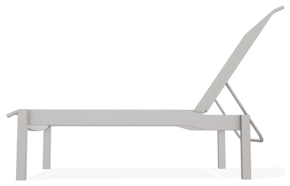 Leeward Sling Stackable Outdoor Chaise Lounge, Harbor/Warm Gray