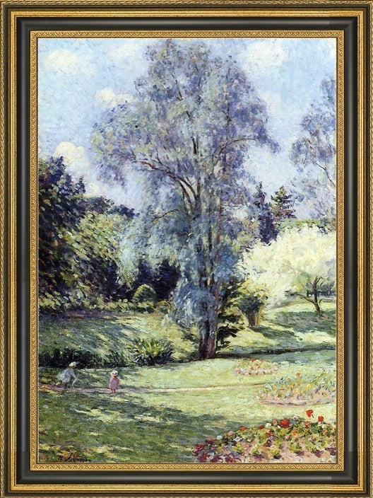 Henri Lebasque Child Playing in the Garden Framed Premium Canvas Print, 16"x24"