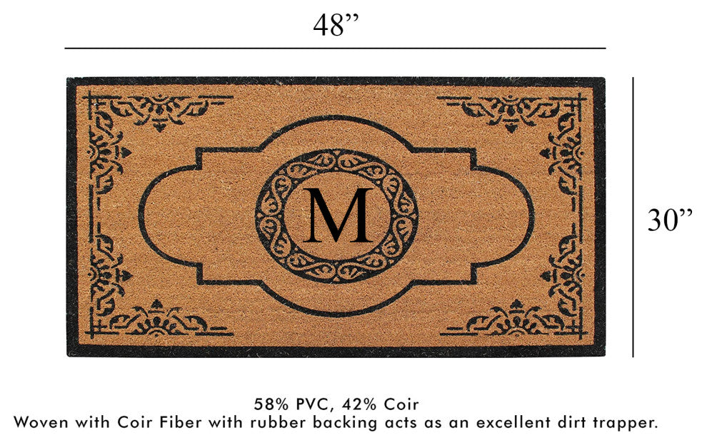 First Impression Hand Crafted Abrilina Entry Monogram Double Doormat,(30"x48"),