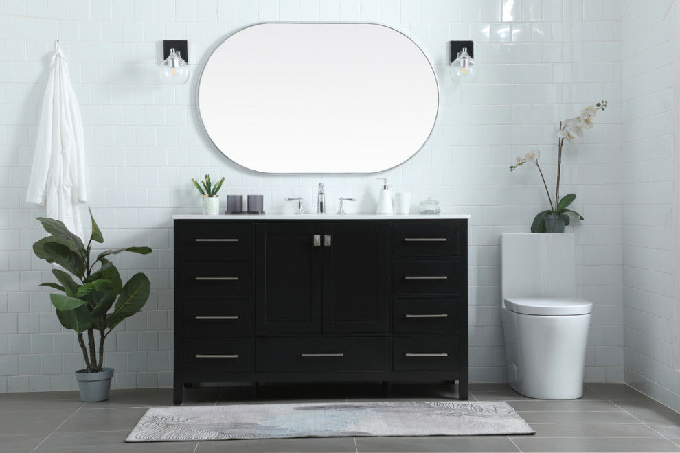 Isabel 54" SIngle Bathroom Vanity, Black