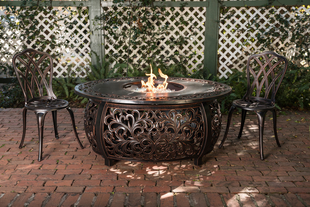 Toulon Cast Aluminum Oval LPG Fire Pit