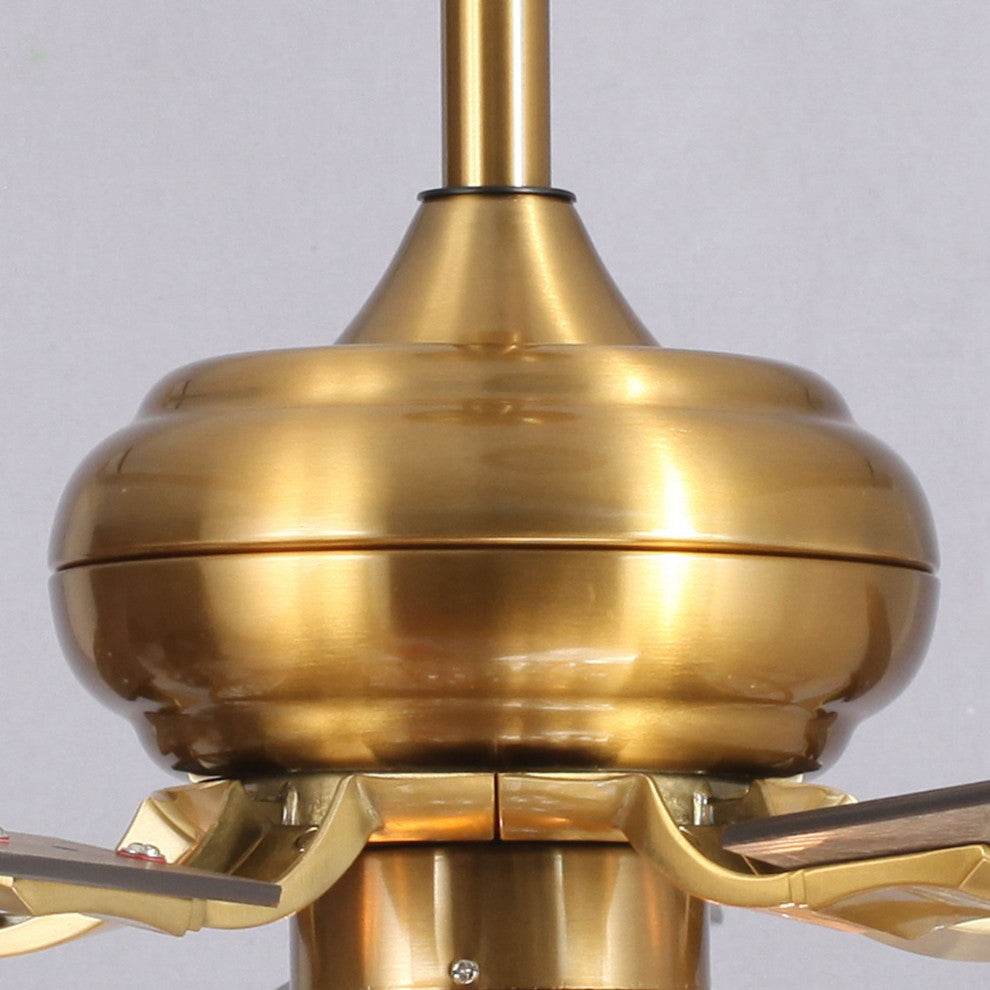52 in Crystal Ceiling Fan with Remote Control in Gold