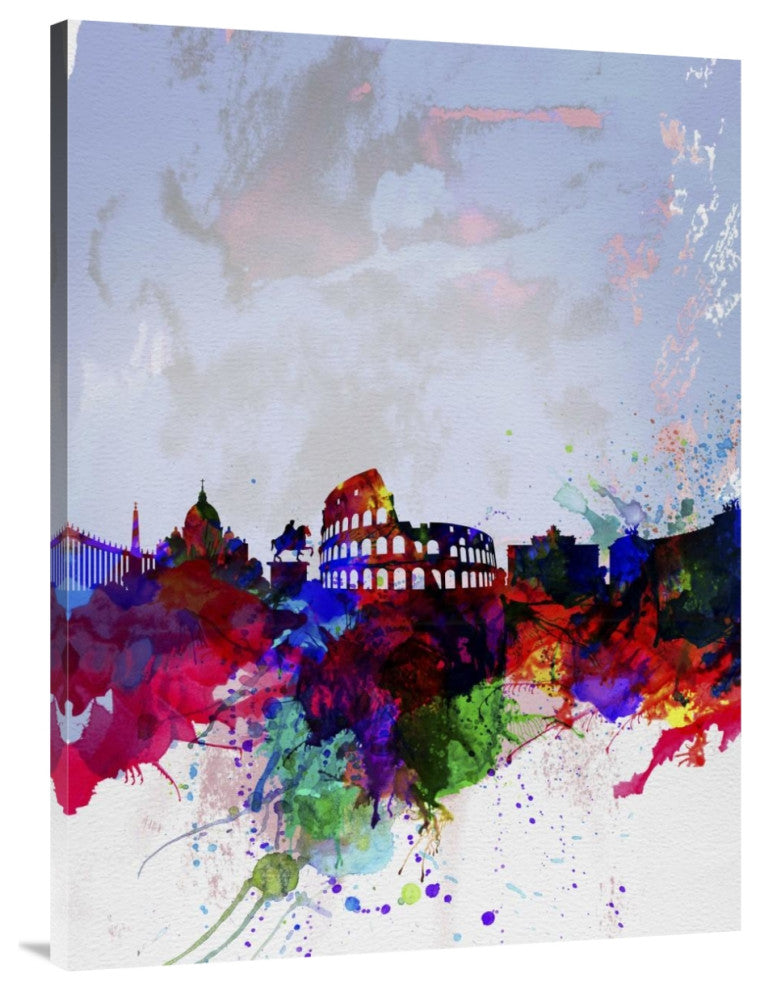 "Rome Watercolor Skyline" Fine Art Print