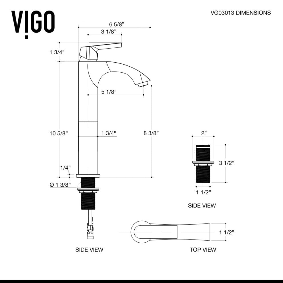 VIGO Linus 12" H Single Handle Single Hole Bathroom Vessel Faucet, Matte Black