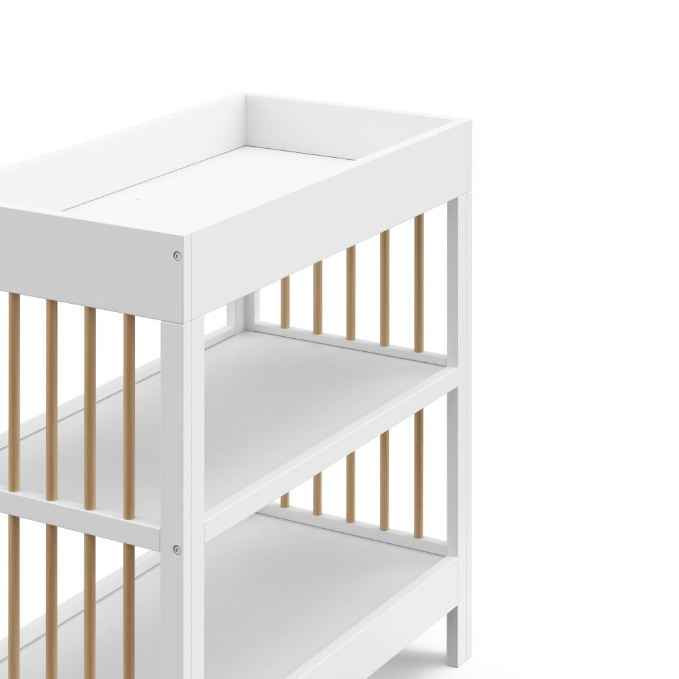 Graco Teddi Changing Table With Water-Resistant Changing Pad, White/Driftwood