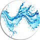 Blue Water Splashes, Abstract Digital Art Round Wall Art, 11"