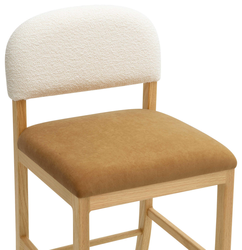 Calla Cognac Performance Velvet Counter Stool