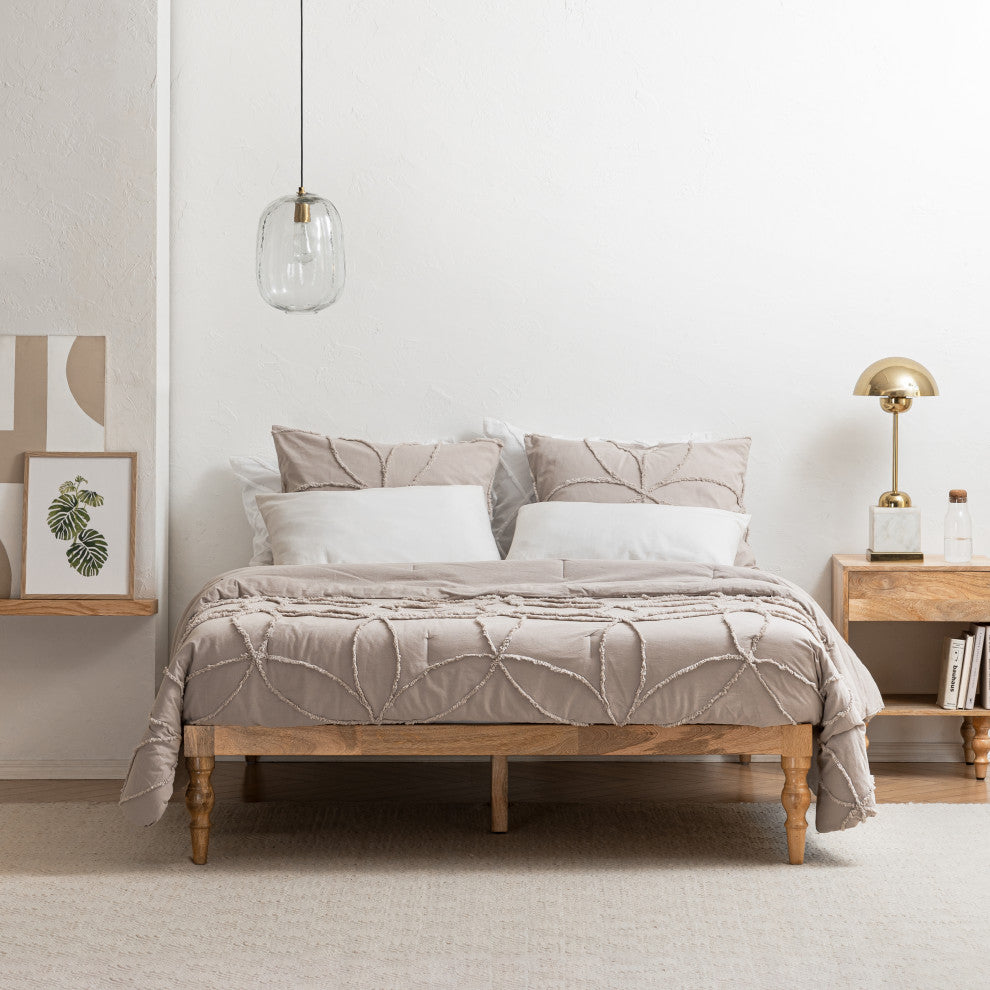 Rhonda Platform Bed, Natural, Queen