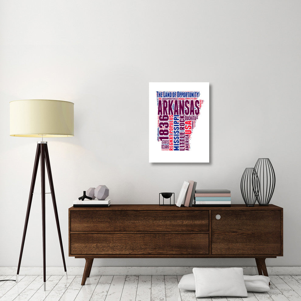 "Arkansas Word Cloud Map" Fine Art Print